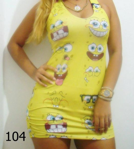 VESTIDO CURTO BOB ESPONJA